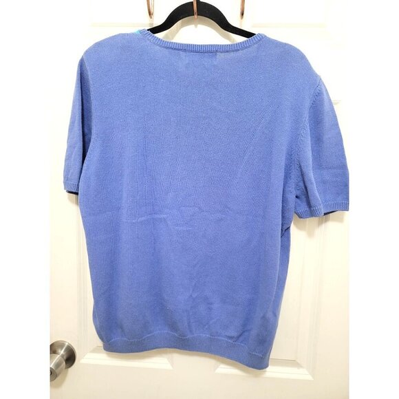 Alfred Dunner Women's Short Sleeve Knit Patchwork Top E embraided Floral & Nauti - Picture 3 of 9